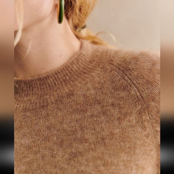 Sezane Enola Light Camel Long Sleeve Dress - Picture 3 of 6